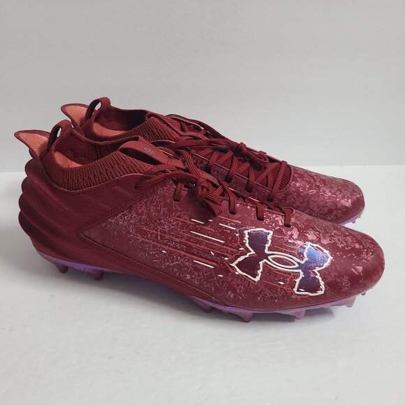NEW Under Armour Blur 2 MC Football Cleats 3027978-602 Size 14 Burgundy main image 4